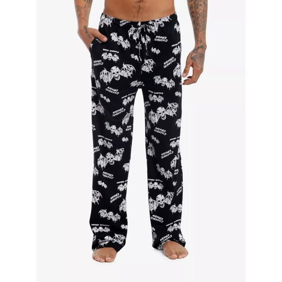 Avenged Sevenfold Deathbat Lounge Pajama Sleep Pants SMALL 28-30 NEW - Picture 1 of 6